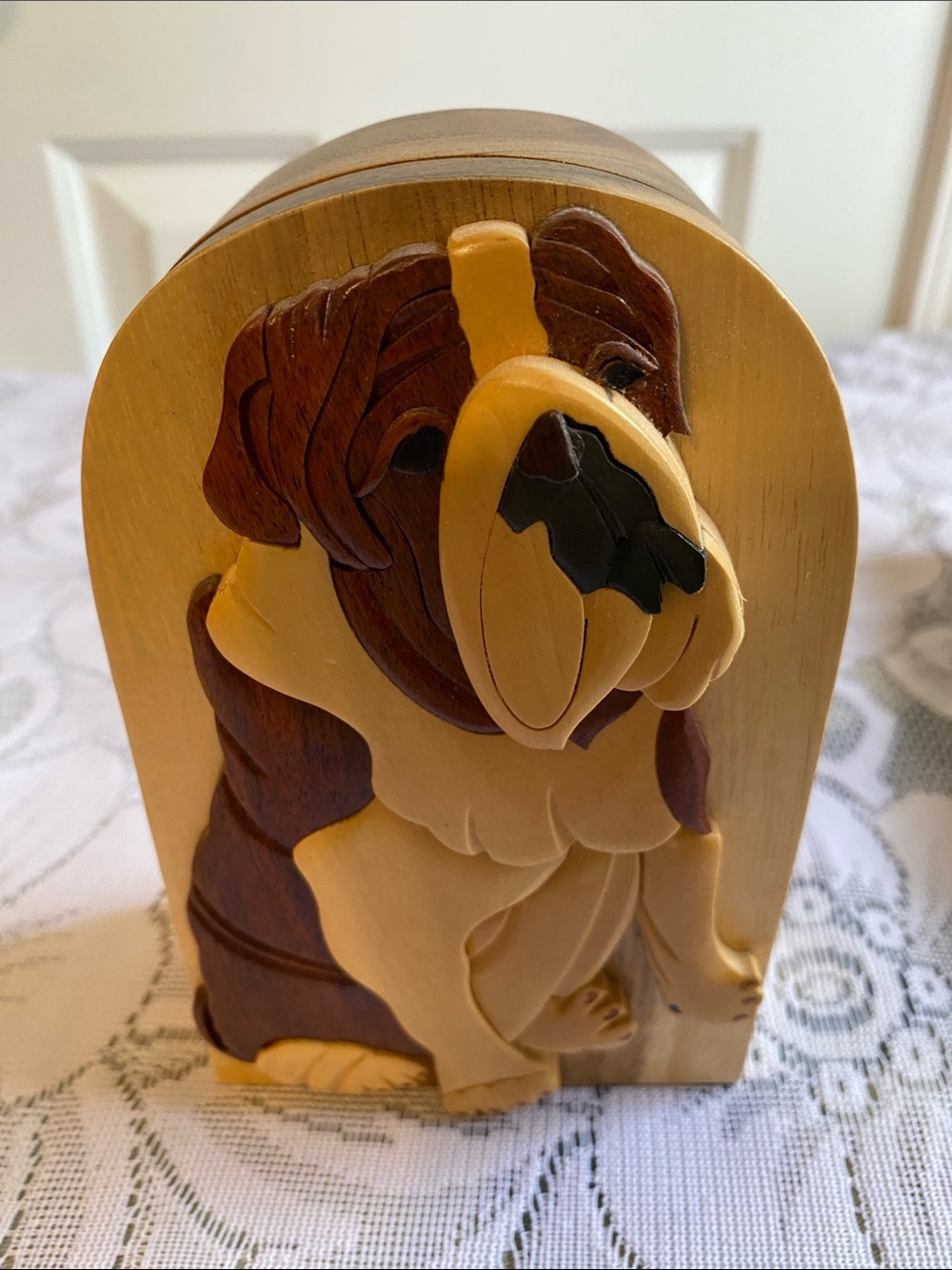 Carver Dan Bulldog Puzzle Box is hand‑carved hardwood secret box keepsake - Picture 15 of 15